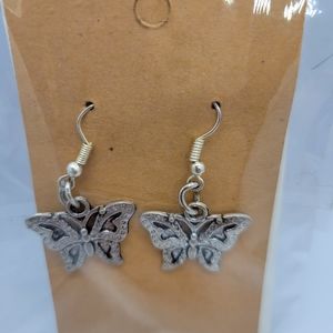 Big butterfly charm earrings